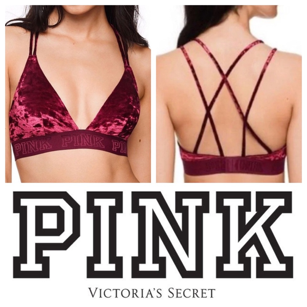 PINK Victoria’s Secret Velvet Triangle Unlined Bralette